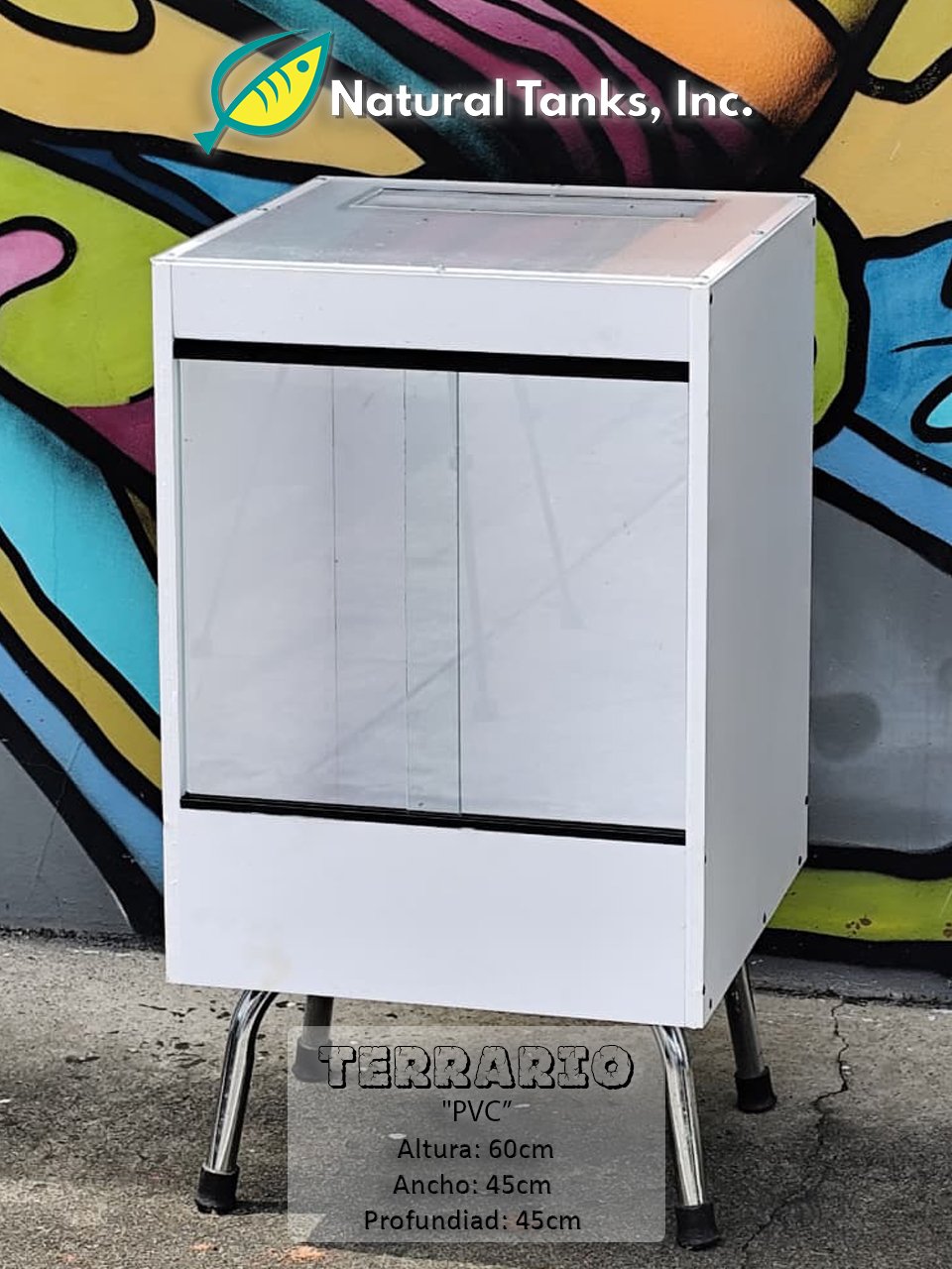 Terrario de PVC - Blanco (60cmx45cmx45cm)